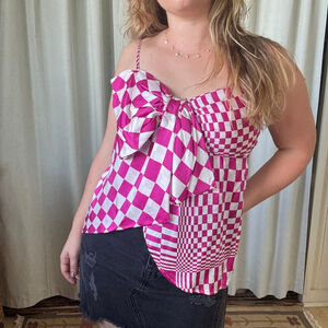 Vintage Voom by Jan Han Silk Asymetrical Tank Top • Size: S